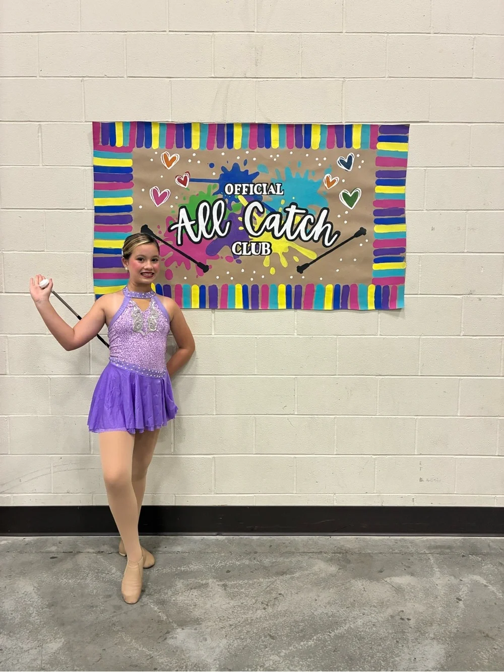 Girls' Purple Sequin baton costume